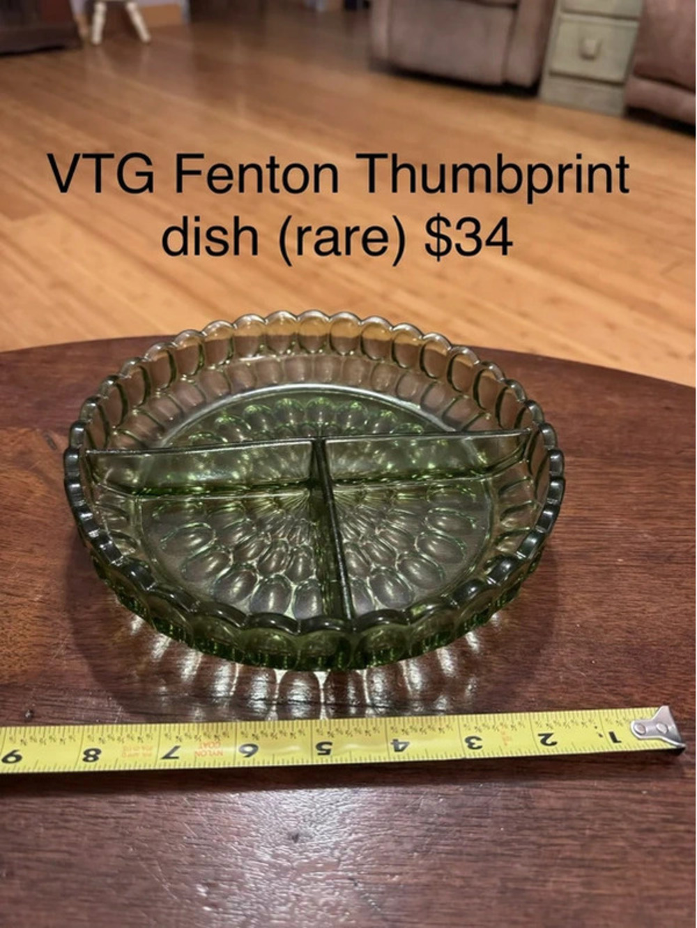 Rare Vintage Fenton Thumbprint dish